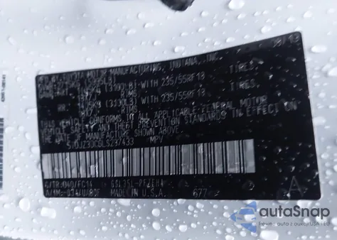 2020 Toyota Sienna Le z USA, uszkodzony, nr VIN 5TDJZ3DC6LS237433